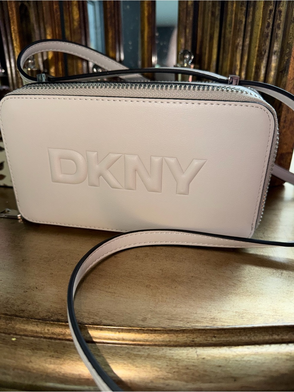 NWT DKNY Women's Bone Leather Crossbody Bag
